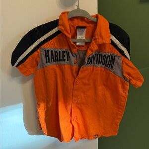 Harley-Davidson Orange and Black Shirt 4T